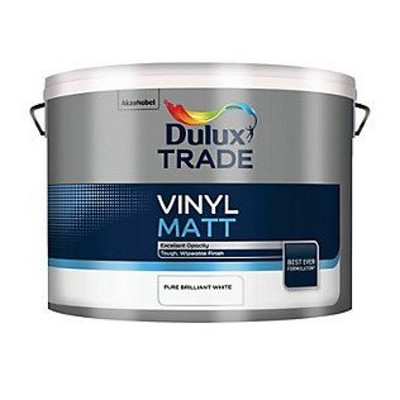 DULUX TRADE VINYL MATT PURE BRILLANT WHITE 10 L