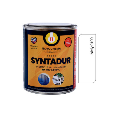 NOVOCHEMA SYNTADUR ZÁKLADNÁ SYNTETICKÁ FARBA 0100 BIELA 0,9 KG