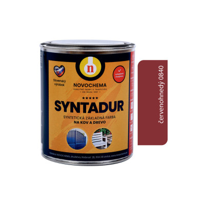 NOVOCHEMA S2000 SYNTADUR ZÁKLADNÁ SYNTETICKÁ FARBA 0840 ČERVENOHNEDÁ 2,5 L