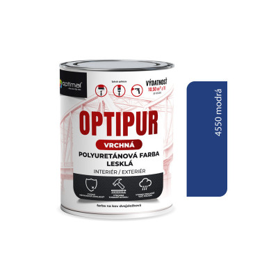 OPTIMAL OPTIPUR VRCHNÁ  POLYURETÁNOVÁ FARBA LESKLÁ  4550 MODRÁ 0,7 L