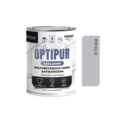OPTIMAL OPTIPUR U2061 ZÁKLADNÁ POLYURETÁNOVÁ FARBA 0110 SIVÁ 0,75 L