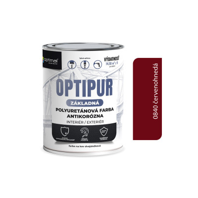 OPTIMAL OPTIPUR U2061 ZÁKLADNÁ POLYURETÁNOVÁ FARBA 0840 ČERVENOHNEDÁ 0,75 L
